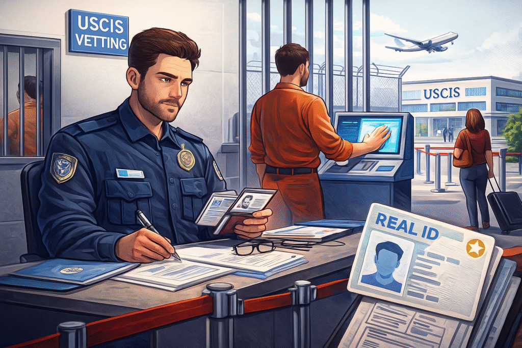 USCIS Officer Vetting at the Airport